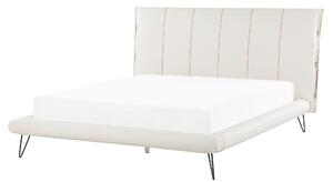 Zestaw do sypialni ekoskóra ławka szafka nocna łóżko 160 x 200 cm białe Betin Beliani