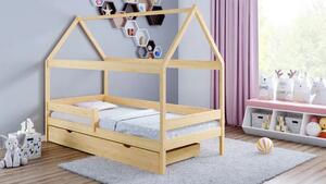 Szare łóżko dla dziecka w kształcie domku - Petit 3X 160x80 cm