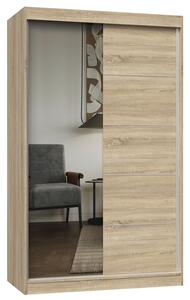 Dwudrzwiowa garderoba z lustrem 120 cm sonoma dąb Z6-B32