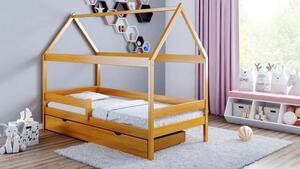 Łóżko dla dziecka przypominające domek, olcha - Petit 3X 160x80 cm