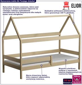 Dziecięce łóżko w stylu skandynawskim, wanilia - Petit 3X 160x80 cm