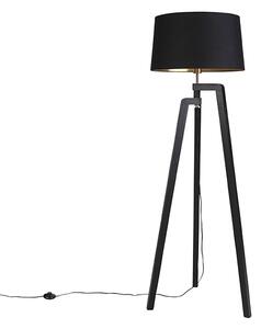 Inteligentna lampa podłogowa z kloszem czarna ze złotem 50 cm z WiFi A60 - Puros