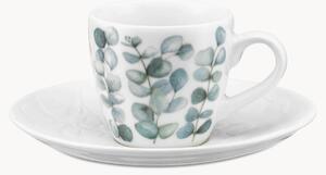 Komplet filiżanek ze spodkiem z porcelany Sempreverde, 2 elem