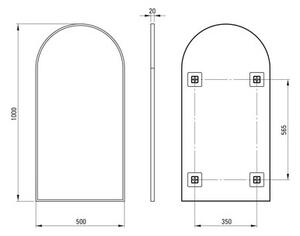 Lustro Åazienkowe DEANTE Silia ADI R851 50 x 100 cm ZÅoty