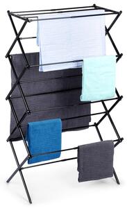 Suszarka na pranie metalowa czarna pionowa rozsuwana 43-75x37,5x139 cm