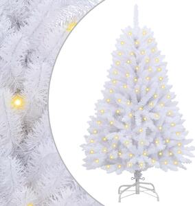 Sztuczna choinka z 150 diodami LED Biały 120 cm PVC i Metal