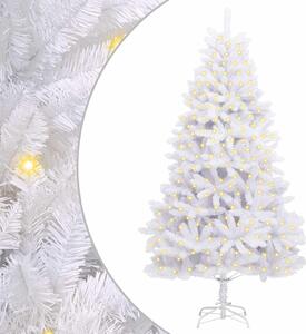 Sztuczna choinka z 300 diodami LED Biały 210 cm PVC i Metal