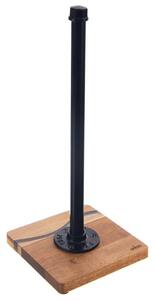 Stojak na ręcznik papierowy metalowy drewniany czarny RIVER 35 cm