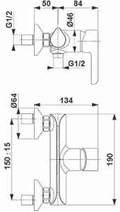 Bateria wannowa natynkowa KFA ARMATURA Angelit 4726-010-00 Chrom