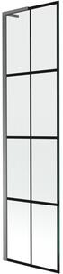 Mexen Next L parawan nawannowy 1-skrzydłowy 50 x 150 cm, czarna kratka, gun metal - 895-050-000-03-77-95