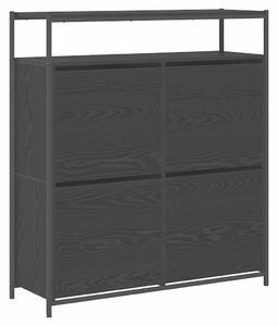 Szafka na buty z półką z drzwiami Czarny Dąb 100 x 34 x 112 cm