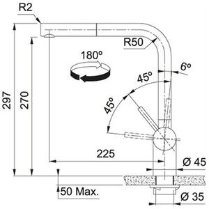 Bateria kuchenna podokienna FRANKE Atlas Neo pull-out Window z wyciÄ ganÄ wylewkÄ Stal szlachetna 115.0521.439