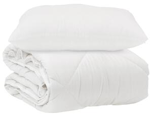 Kołdra z poduszką 2 pcs Biały Mikrofibra