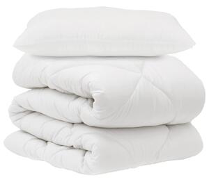Zestaw kołder z poduszką 2 pcs Biały Mikrofibra
