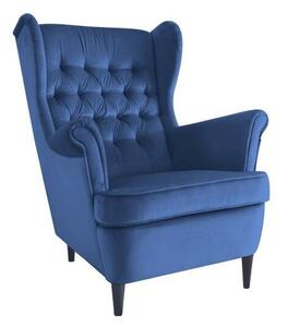Fotel uszak HARRY VELVET granatowy