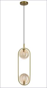 Mosiężna lampa z podwójnymi bursztynowymi kloszami - M081 S1-C20