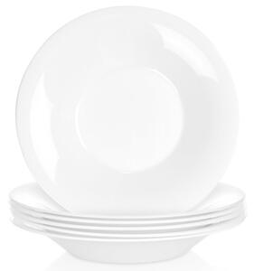 Talerze obiadowe głębokie szklane białe 21,5 cm, 400 ml 6 szt