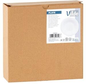 Talerze obiadowe głębokie szklane białe 21,5 cm, 400 ml 6 szt