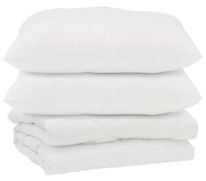 Kołdra z poduszką 3 pcs Biały Mikrofibra