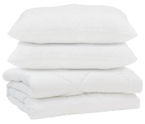 Kołdra z poduszką 3 pcs Biały Mikrofibra