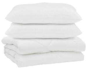 Kołdra z poduszką 3 pcs Biały Mikrofibra