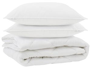 Kołdra na każdą porę roku z poduszką 3 pcs Biały Mikrofibra