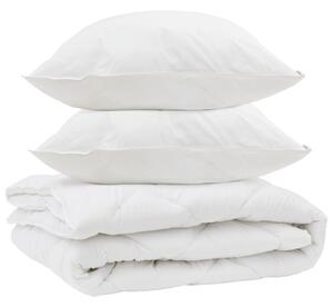 Kołdra na każdą porę roku z poduszką 3 pcs Biały Mikrofibra
