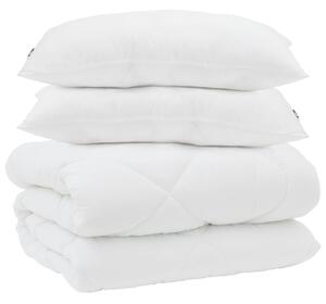 Duvet z poduszkami z poduszką 3 pcs Biały Mikrofibra i Puch