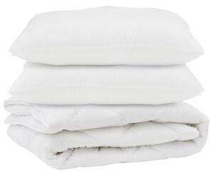 Kołdra z poduszką 3 pcs Biały Mikrofibra