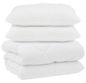 Duvet z poduszkami z poduszką 3 pcs Biały Mikrofibra i Puch