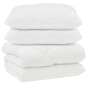 Duvet z poduszkami z poduszką 3 pcs Biały Mikrofibra i Puch