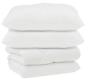 Duvet z poduszkami z poduszką 3 pcs Biały Mikrofibra i Puch