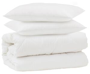 Zestaw kołder z poduszką 3 pcs Biały Mikrofibra i Puch