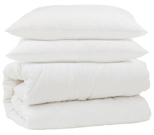Zestaw kołder z poduszką 3 pcs Biały Mikrofibra i Puch