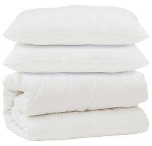 Kołdra z poduszką 3 pcs Biały Mikrofibra