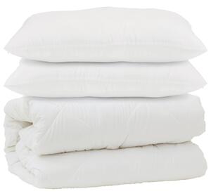Kołdra z poduszką 3 pcs Biały Mikrofibra