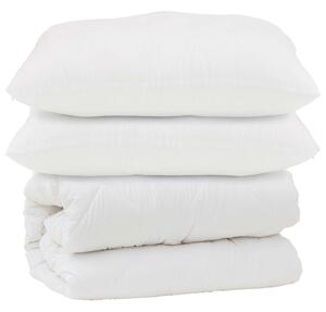 Kołdra z poduszką 3 pcs Biały Mikrofibra