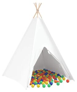 Namiot Teepee Biały 120 x 120 x 150 cm Tkanina i plastik