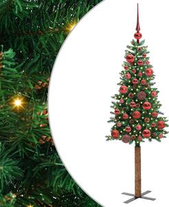 Szczupła Choinka Zielony 150 cm PVC i lite drewno sosnowe
