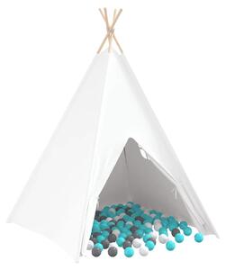 Namiot Teepee Biały 120 x 120 x 150 cm Tkanina i plastik