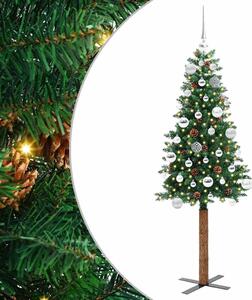 Szczupła Choinka Zielony 150 cm PVC i lite drewno sosnowe