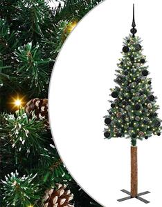 Szczupła Choinka Zielony 150 cm PVC i lite drewno sosnowe
