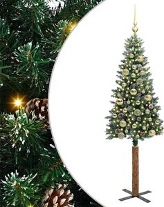 Szczupła Choinka Zielony 150 cm PVC i lite drewno sosnowe