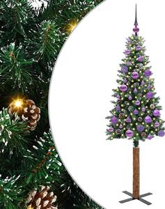 Szczupła Choinka Zielony 150 cm PVC i lite drewno sosnowe