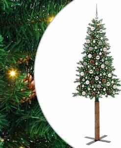 Szczupła Choinka Zielony 210 cm PVC i lite drewno sosnowe