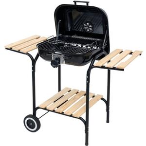 Grill ogrodowy węglowy LUND 99905 Zamykany, na kółkach, półki boczne, regulacja wysokości rusztu