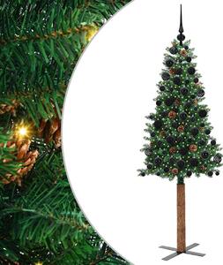 Szczupła Choinka Zielony 180 cm PVC i lite drewno sosnowe