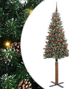 Szczupła Choinka Zielony 180 cm PVC i lite drewno sosnowe