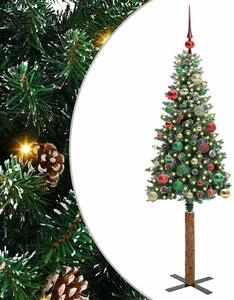 Szczupła Choinka Zielony 150 cm PVC i lite drewno sosnowe