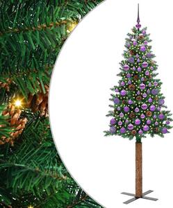 Szczupła Choinka Zielony 180 cm PVC i lite drewno sosnowe